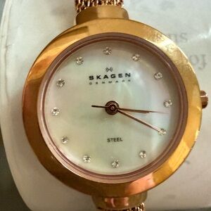 Skagen Denmark Women Slim Stain1ess Bangle Quartz Wristwatch 7+”